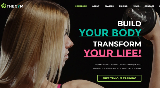 GYm Website design sample